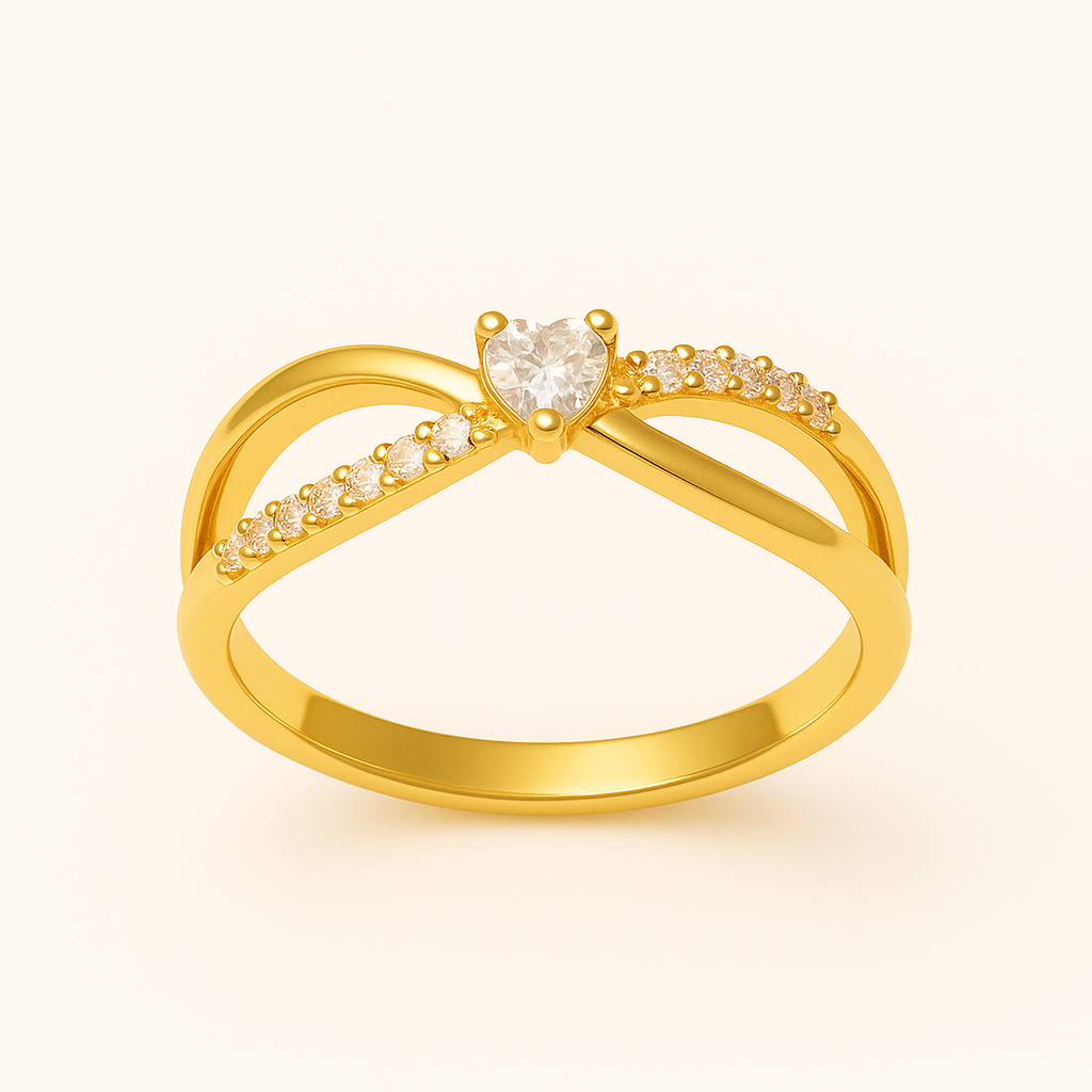 024 - Anel Solitário de Ouro Amarelo 18k/750